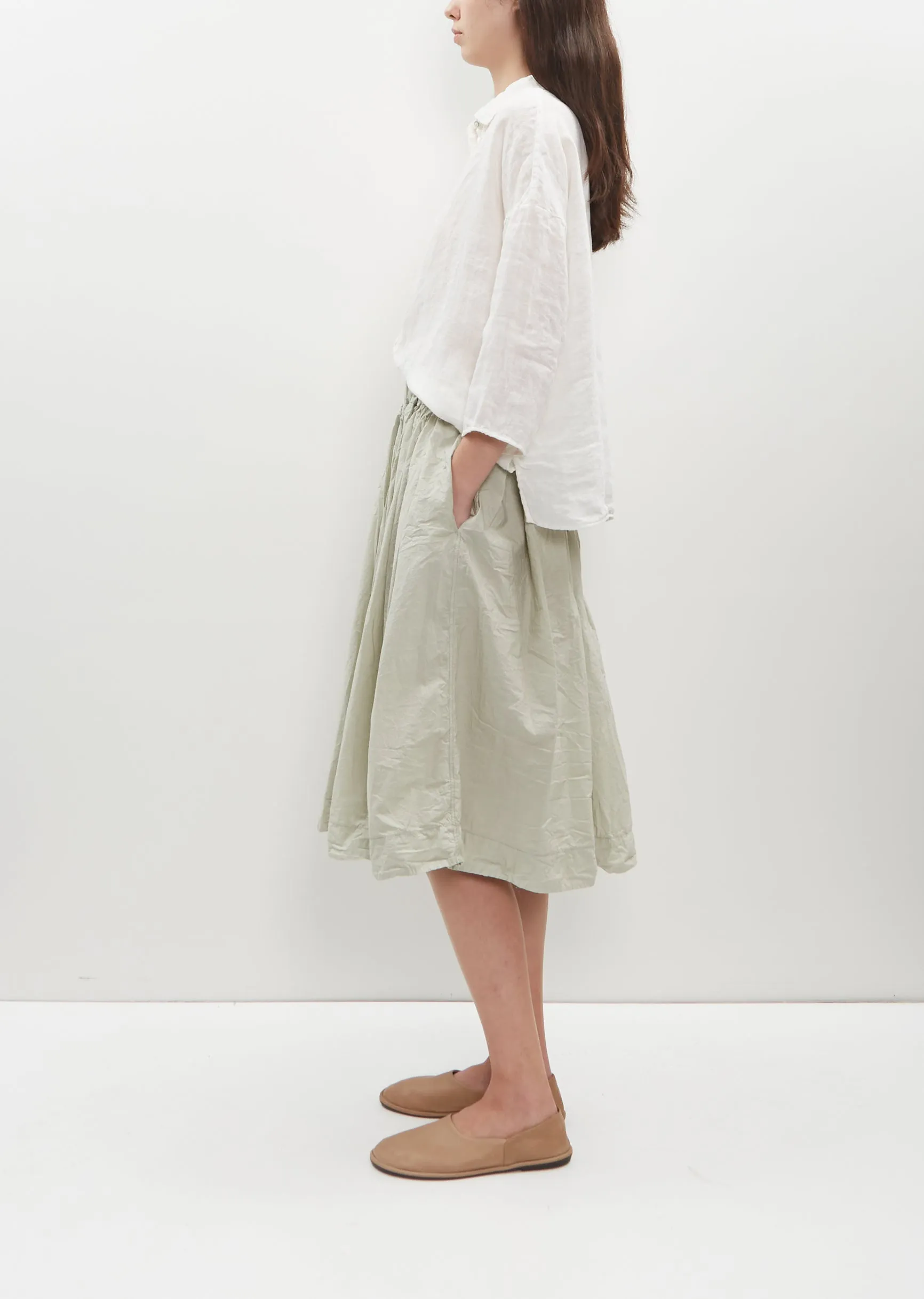 Pleated Short Tissue Cotton Skirt