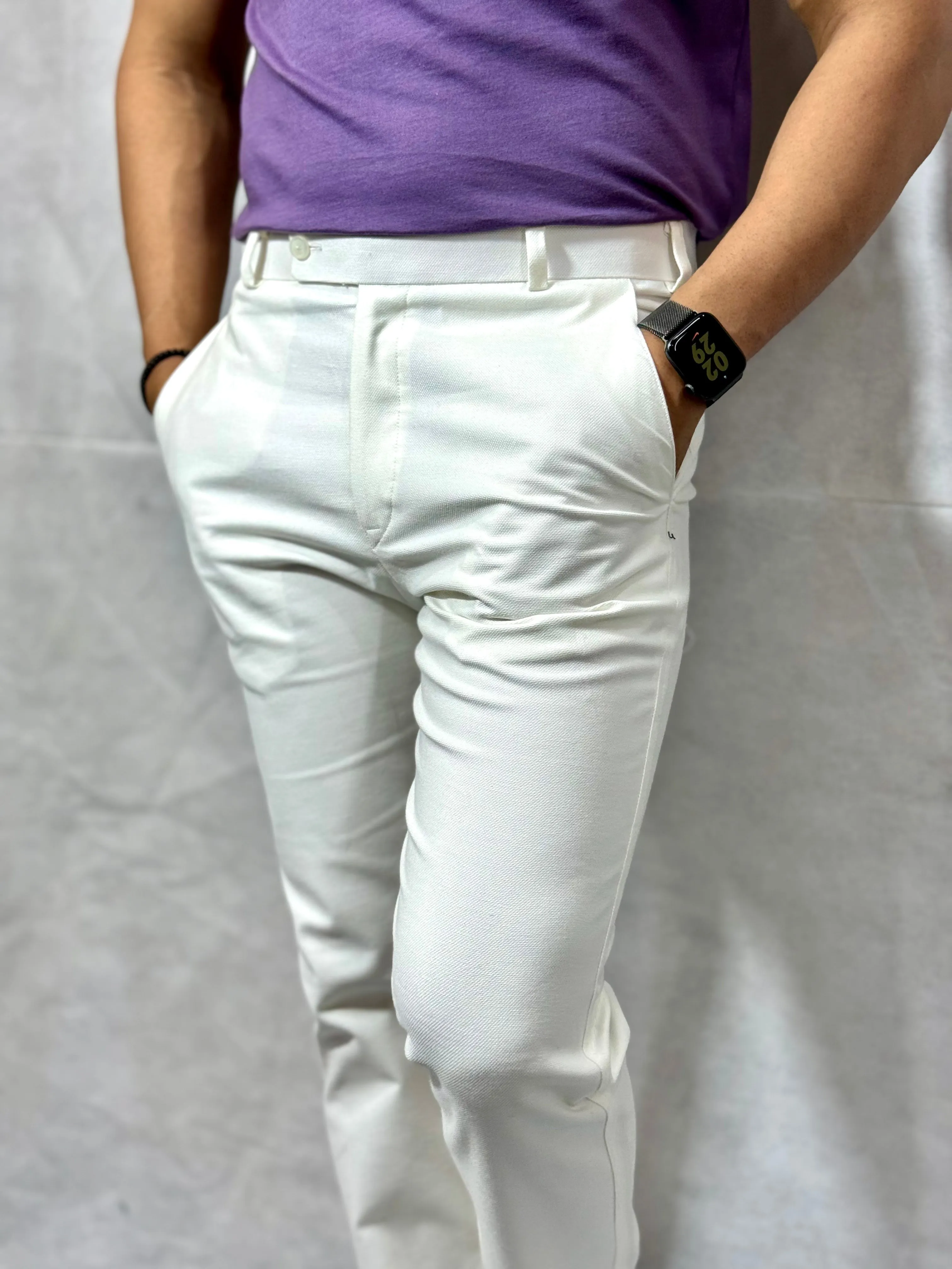 PURE WHITE OLD MONEY CHINOS