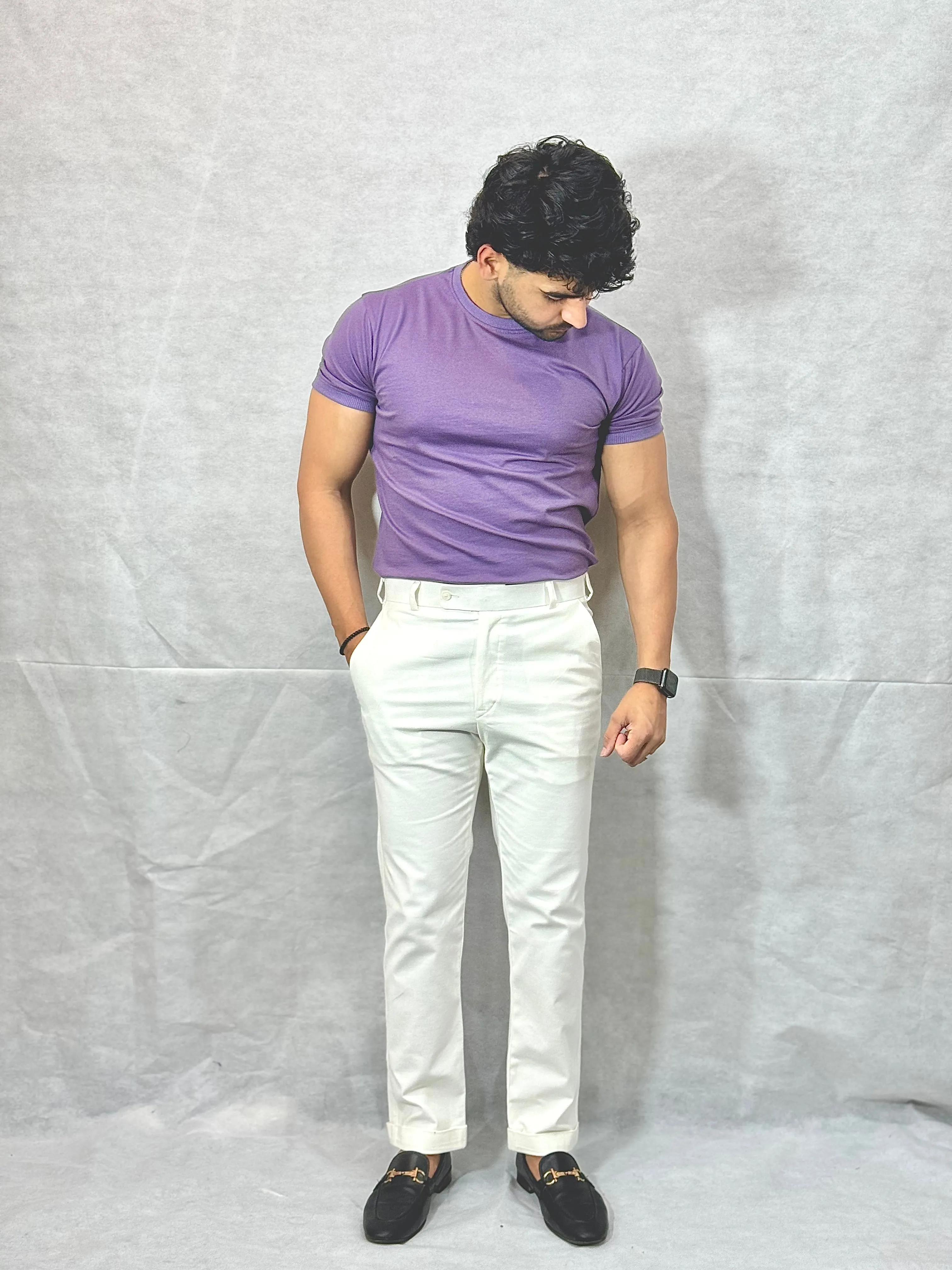 PURE WHITE OLD MONEY CHINOS