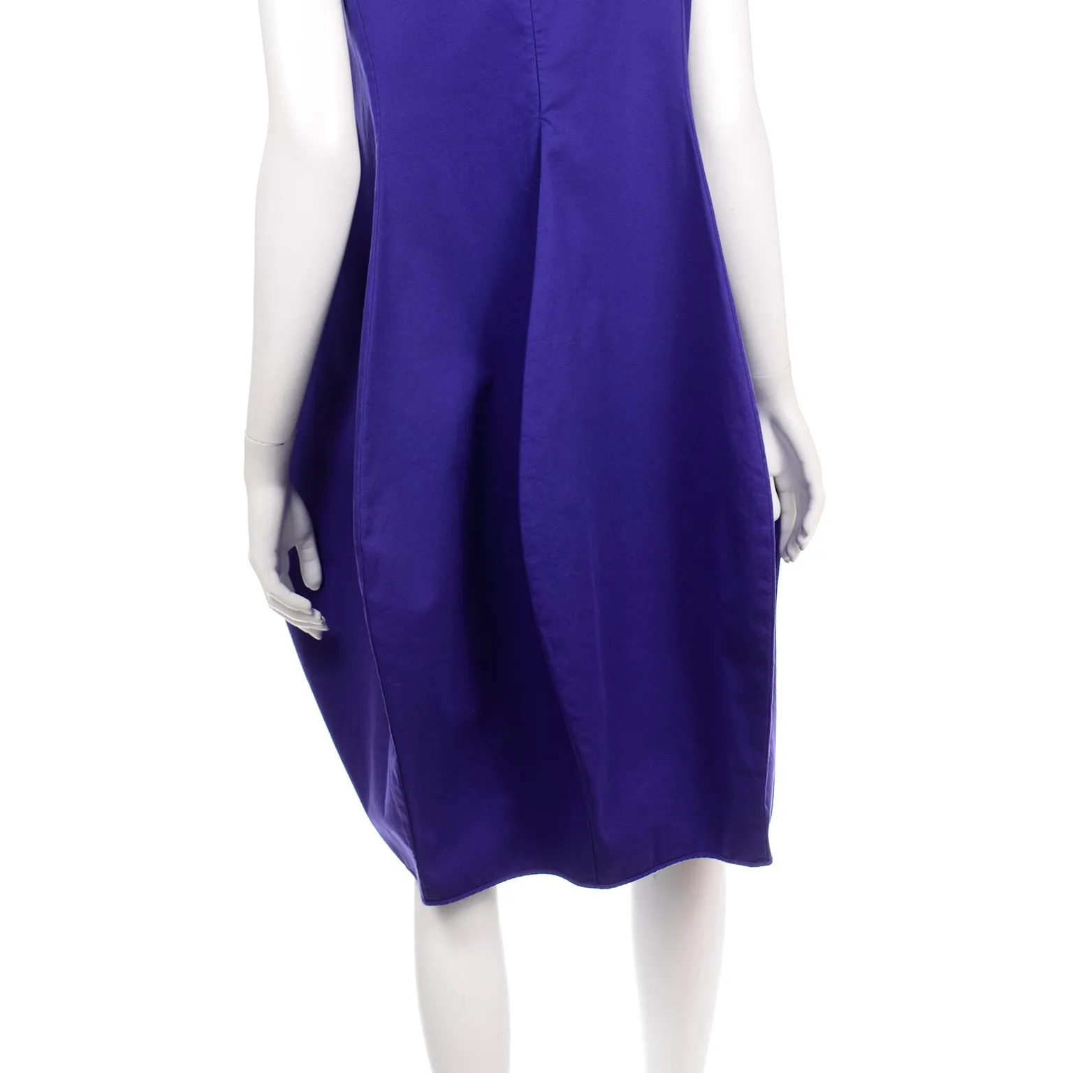 Purple Cotton Sleeveless Origami Balloon Dress by Hache