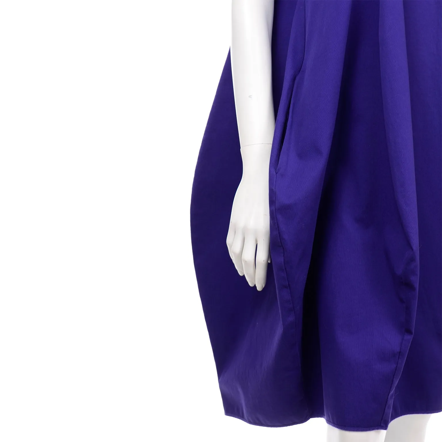 Purple Cotton Sleeveless Origami Balloon Dress by Hache