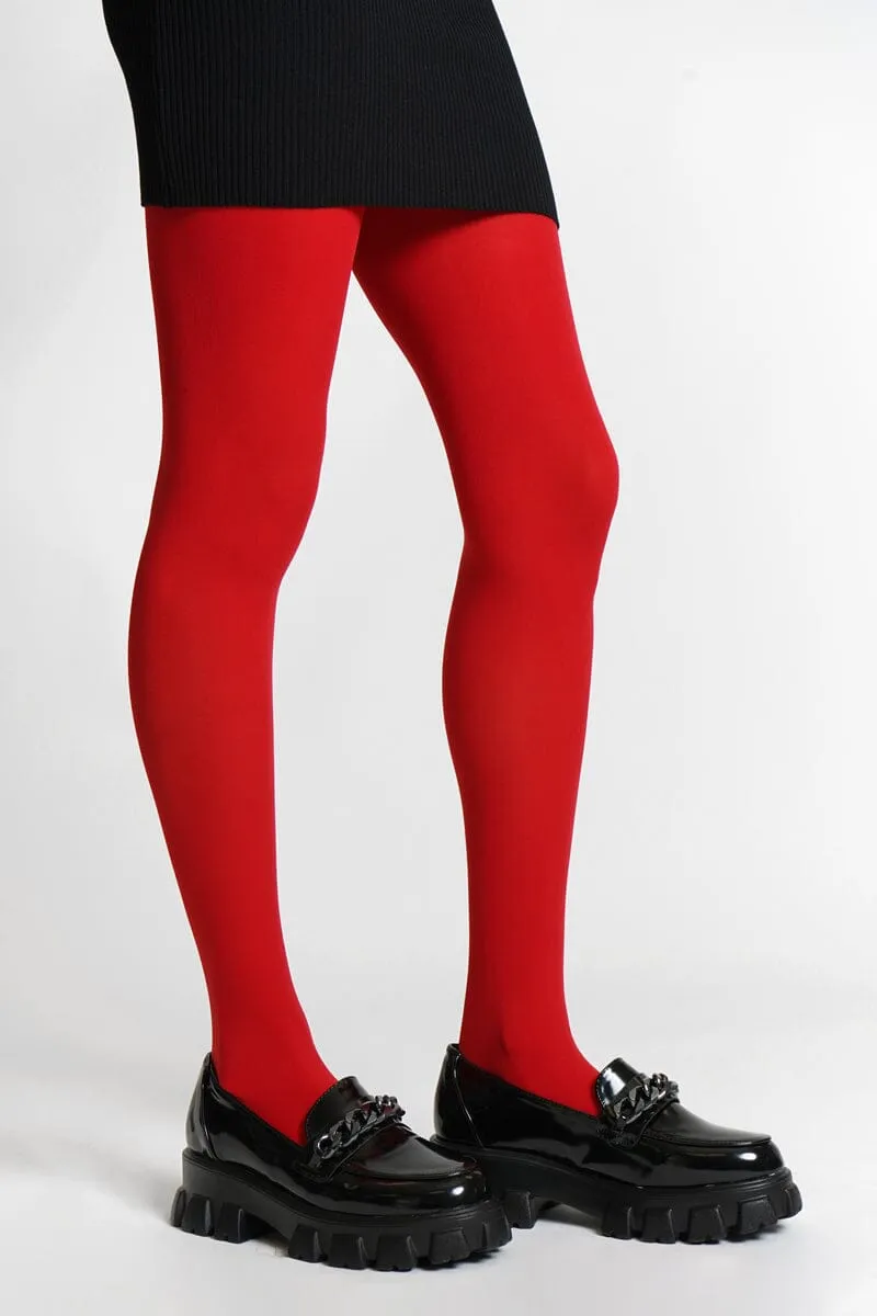 Red Racer Opaque Tights