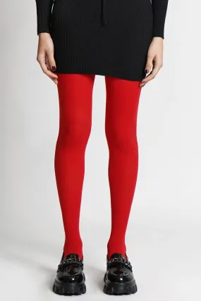 Red Racer Opaque Tights