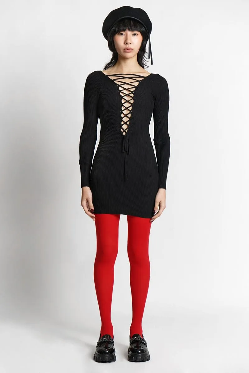Red Racer Opaque Tights