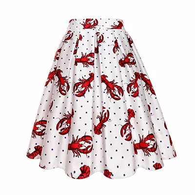 Retro Pleated Swing Skirt