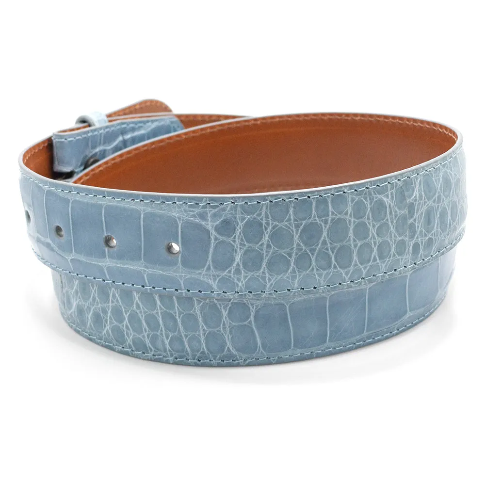 Sky Blue Alligator Belt Straps