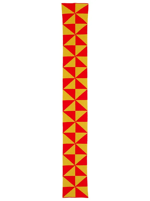 Small Windmill Scarf Scarlet & Oatmeal