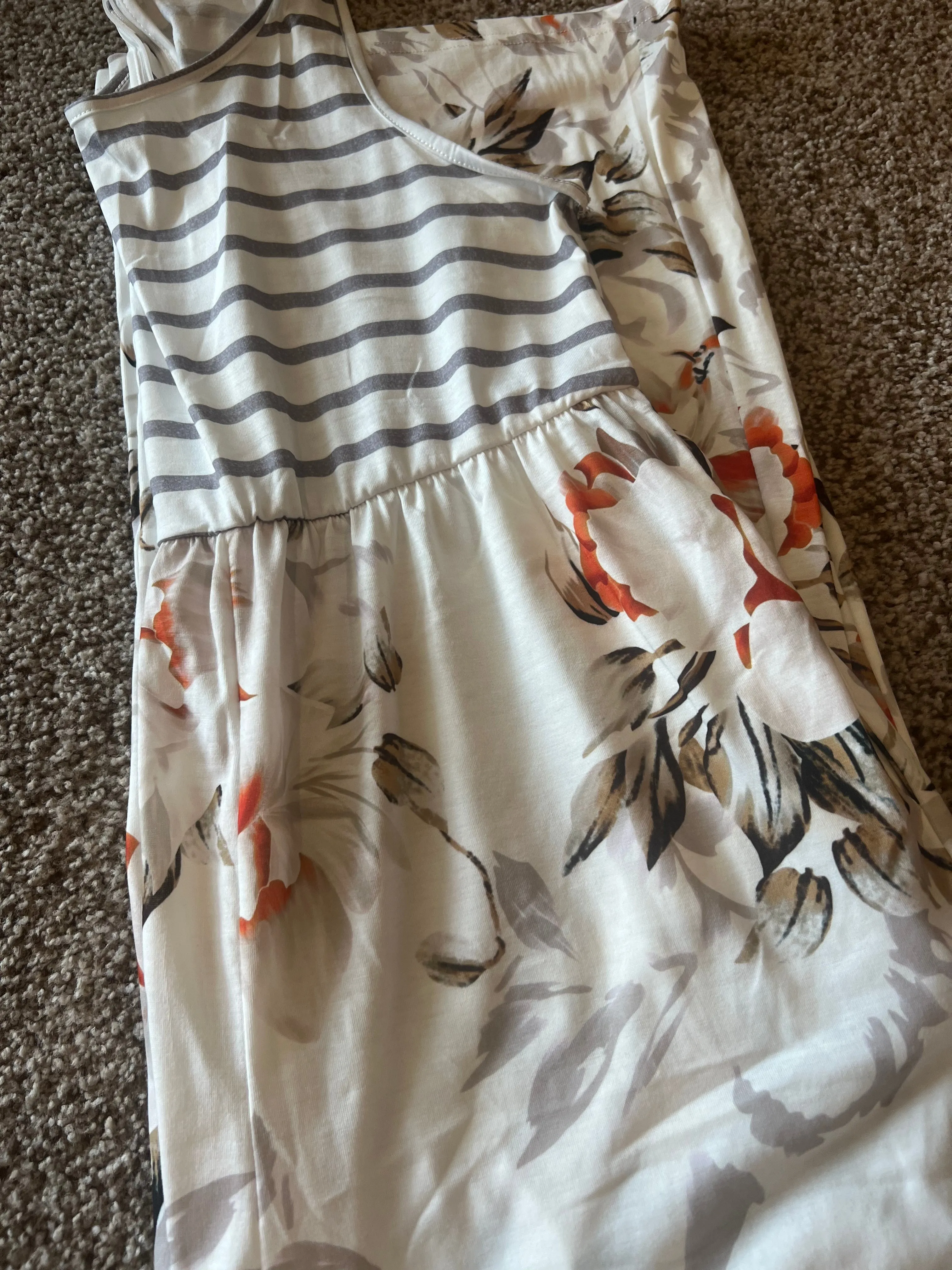 Striped floral jumpsuit