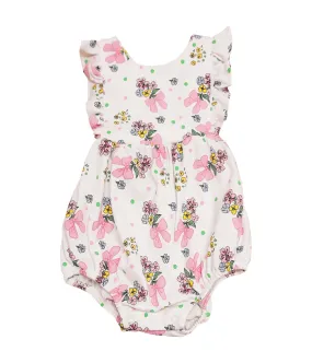 Tatum "Bouquets of Flowers" pima print girl's romper
