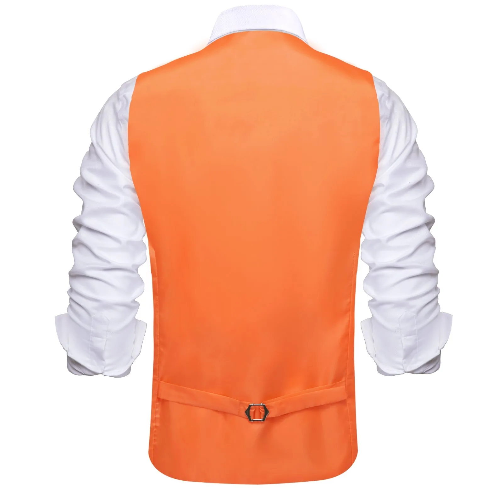 Ties2you Men's Vest Coral Orange Solid Silk Suit Vest Business