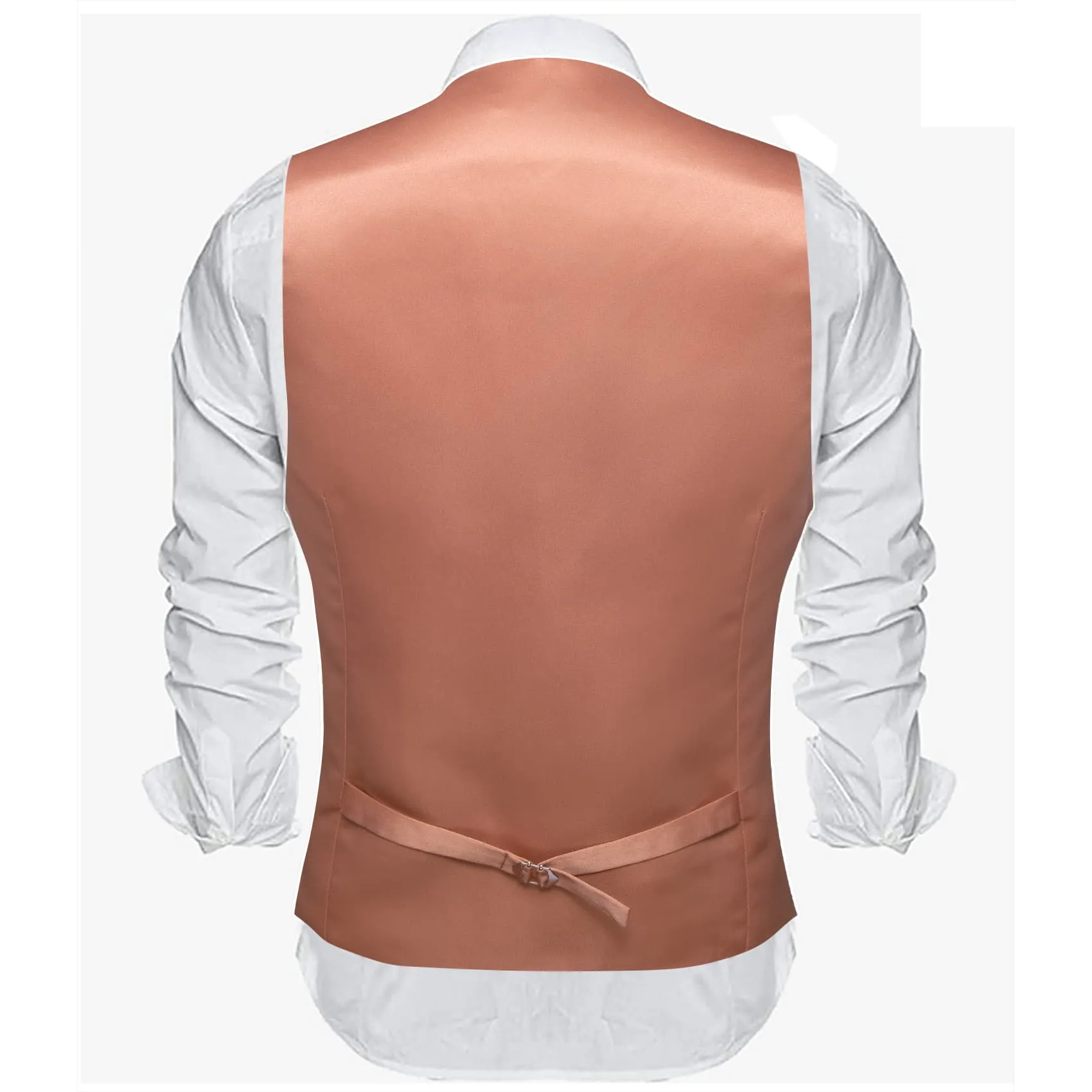 Ties2you Tuxedo Vest Light Coral Solid Button V Neck Dress Work Vest for Men