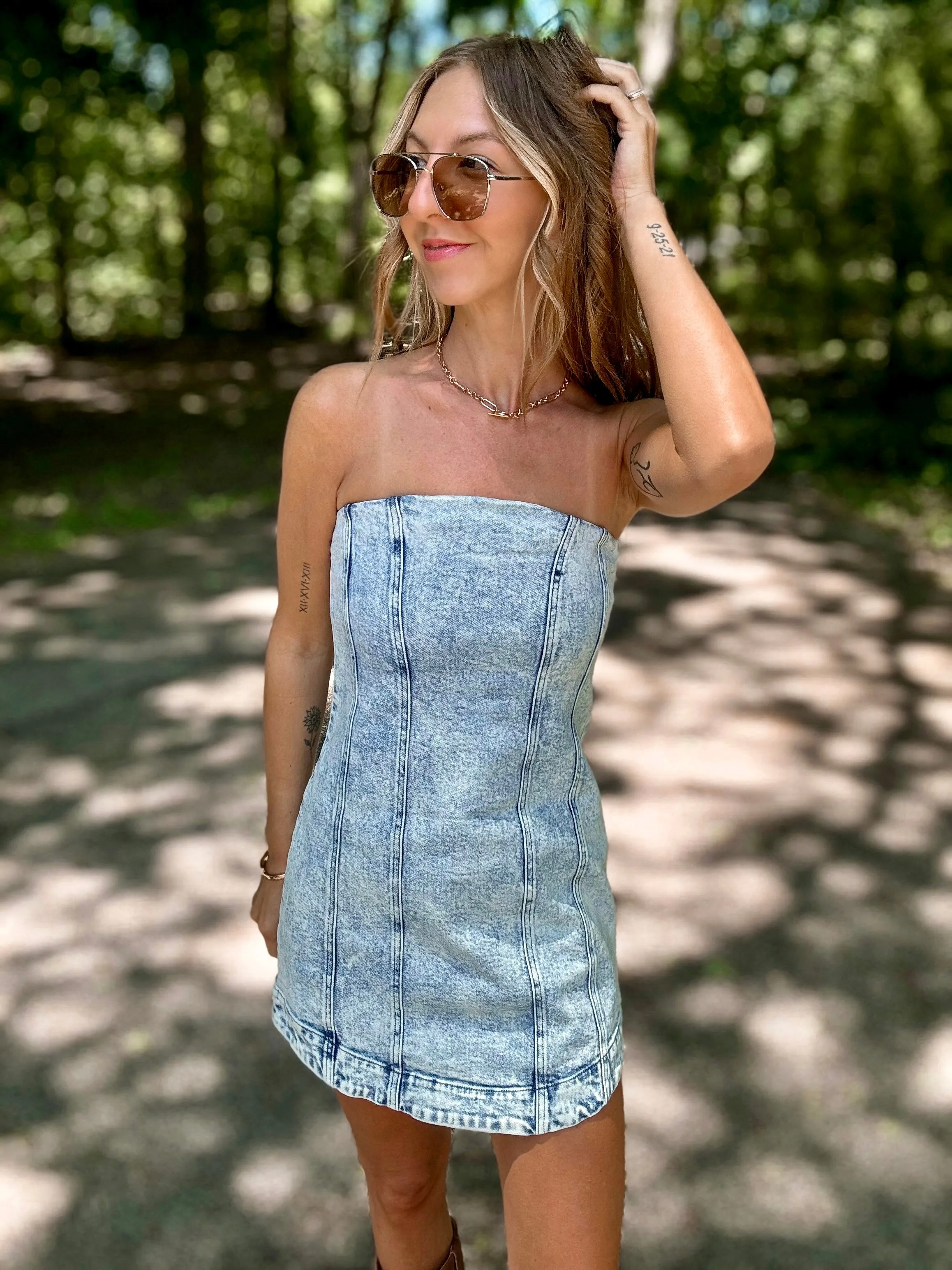 Vintage Charm Denim Dress