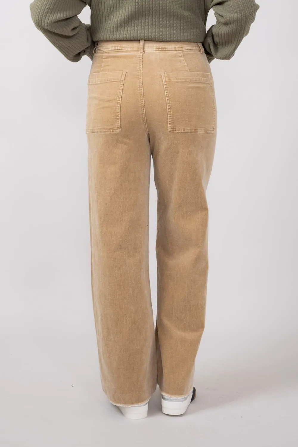 Washed Flare Corduroy Pants for Women in Taupe | HF24C992-TAUPE
