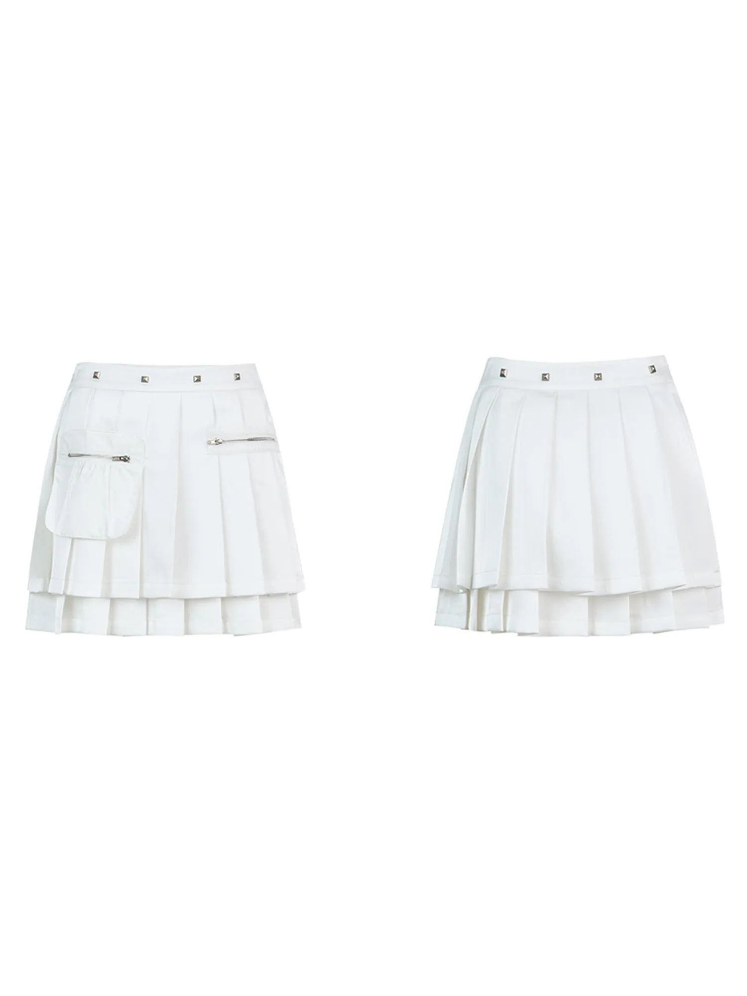 WESAME LAB DOUBLE PLEATED STITCHING SKIRT
