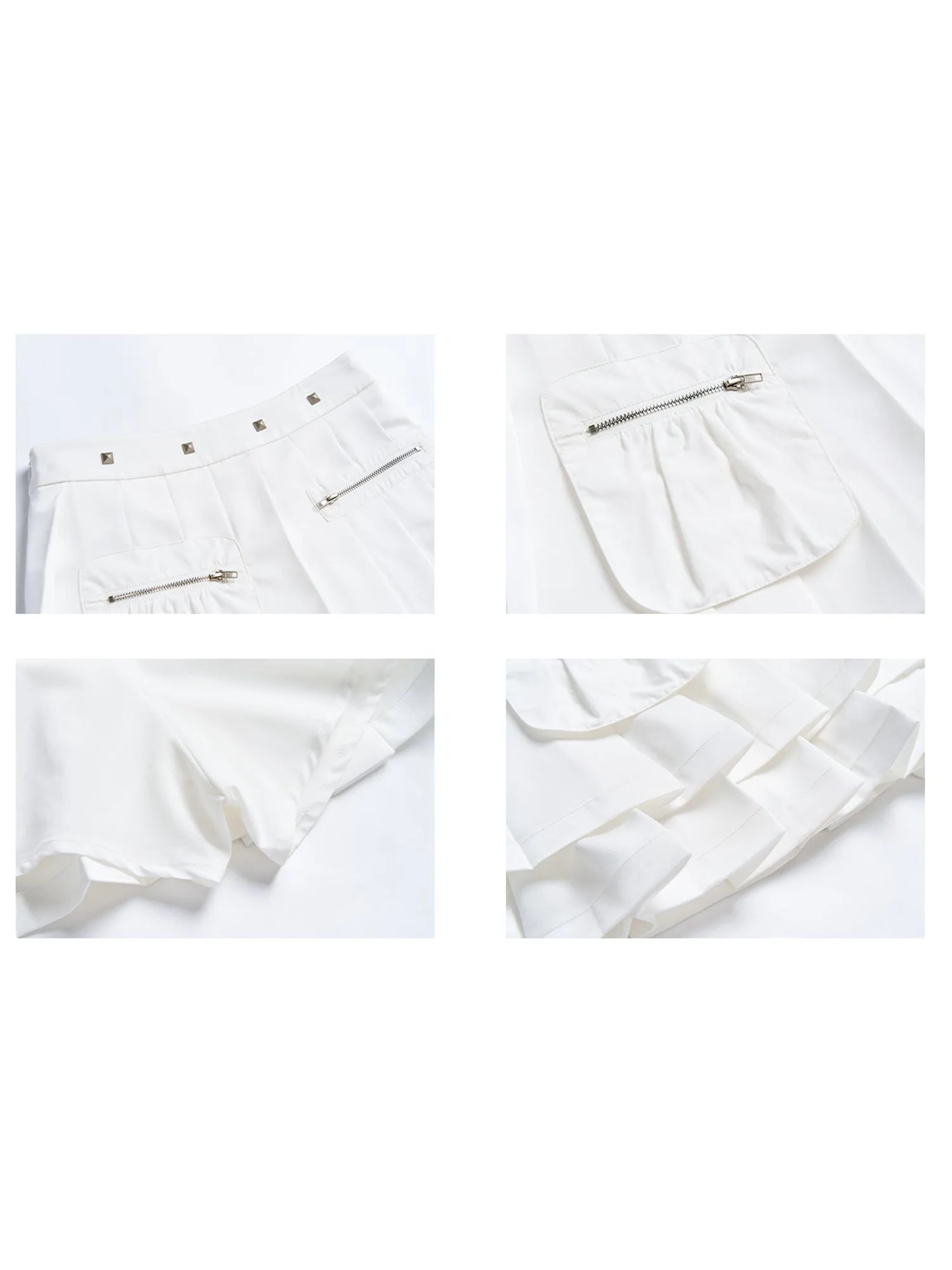 WESAME LAB DOUBLE PLEATED STITCHING SKIRT