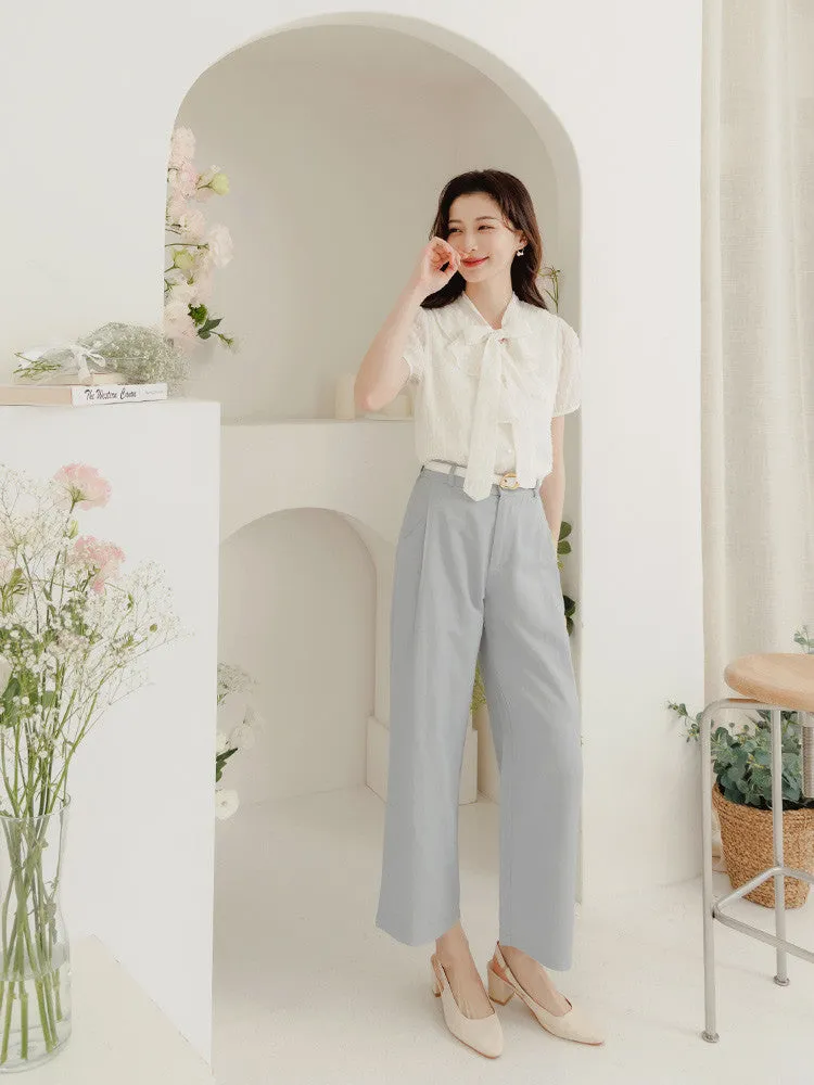 Work Elastic Waist Wrinkle Free Long Pants Trousers